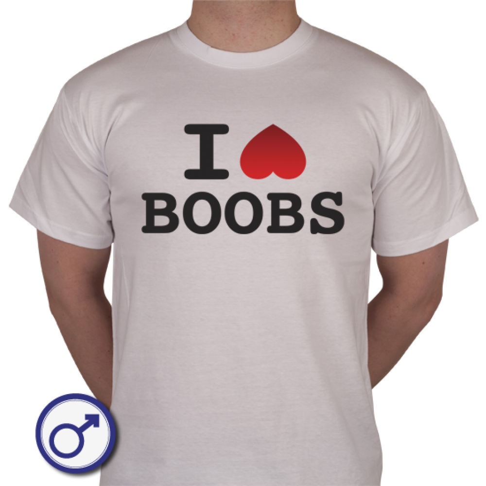 Heren T Shirt I Love Boobs